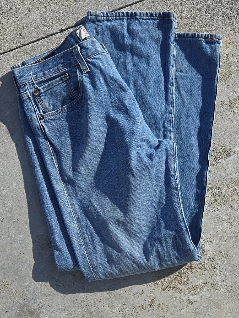 Levi's Light Blue Straight Jeans 501 Unisex Style, W35 L34, GUC, Casual Chic